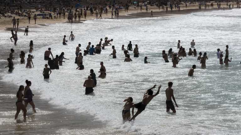 Diving into spring at the beach.