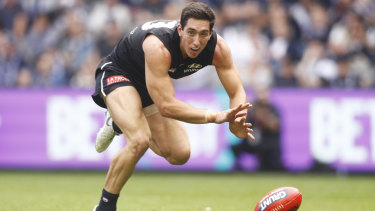 Blue light: Carlton youngster Jacob Weitering has been in impressive form.