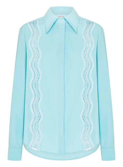 The Anna Quan “Hunter” shirt with embroidered panels is the newest thing in Anna’s wardrobe.