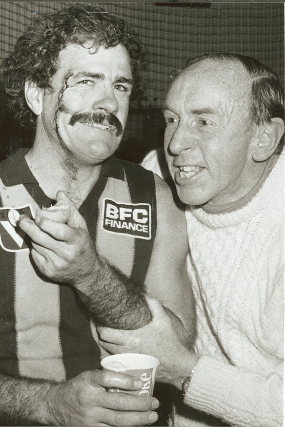 Matthews with John Kennedy in 1985.