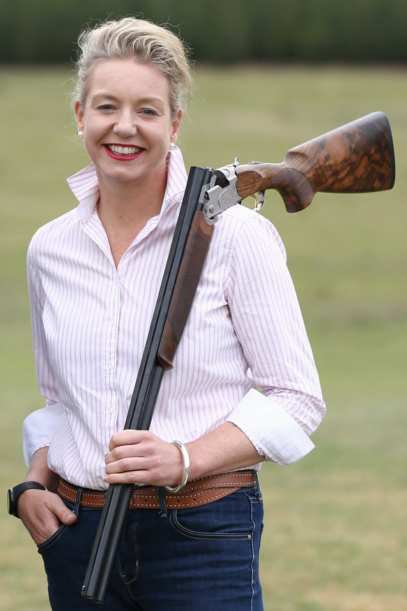 Bridget McKenzie at the Canberra International Clay Target Club in  October 2015. 