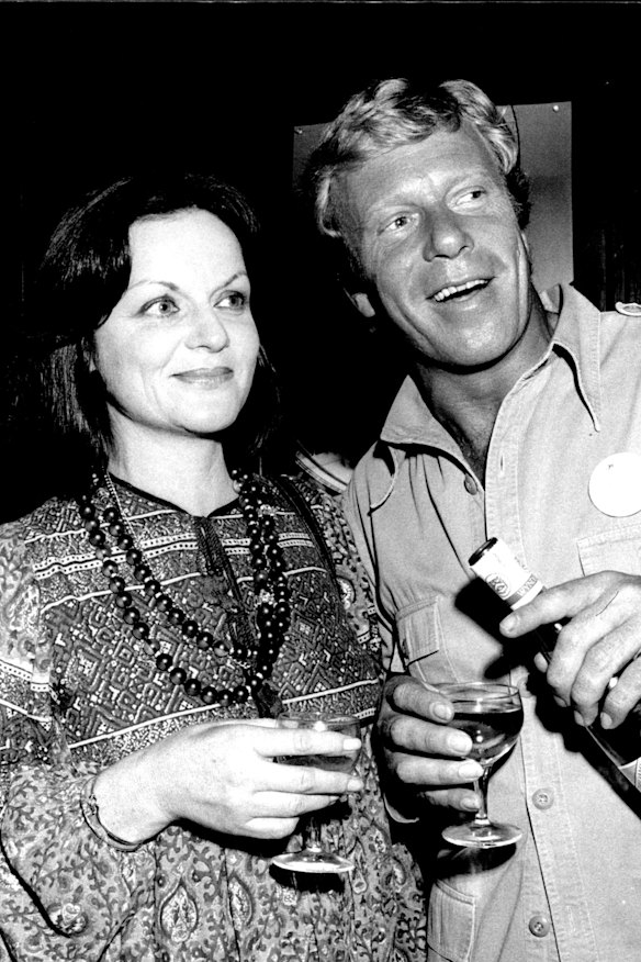 Jack Thompson and Fink at the launch of the Cannes promotion campaign for My Brilliant Career.