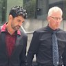 Marlion Pickett with 2022 West Australian of the Year Paul Litherland leaving Perth District Court on Wednesday.