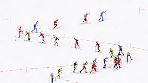 Athletes compete in ski mountaineering at the 2020 Winter Youth Olympics.