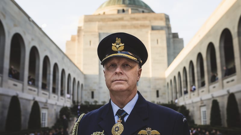 Image result for The outgoing chief of the Australian Defence Force, Air Chief Marshal Mark Binskin, at the Australian War Memorial on Thursday.