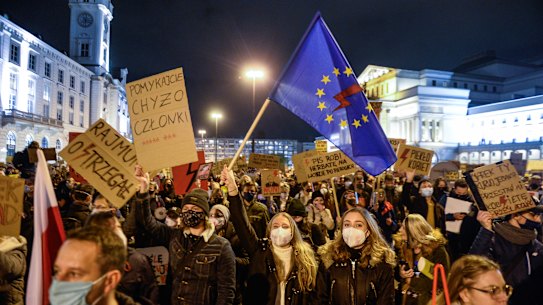 The European Union conditions were designed to restrict Poland and Hungary from measures seen as eroding democratic standards.