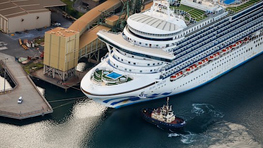 The Ruby Princess cruise ship departs Port Kembla on April 22.