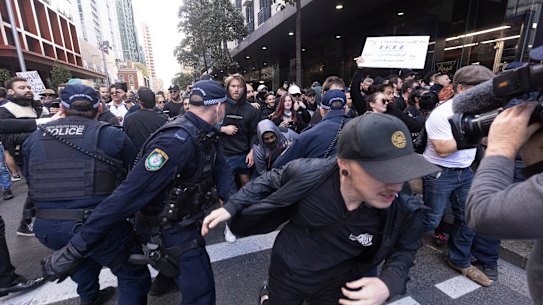 Police Minister David Elliott said 22 detectives had been assigned to track down the “very selfish boofheads” who attended the protest. Police officers were assaulted during the protests, with some suffering minor injuries.