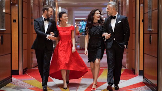 Passengers dress up for gala evenings on board Cunard’s cruise ships.