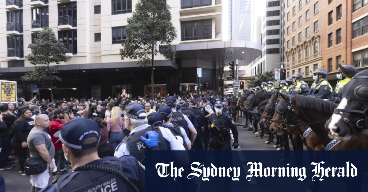 â€˜I do not consentâ€™: Anti-lockdown protesters converge on Sydneyâ€™s CBD - Sydney Morning Herald