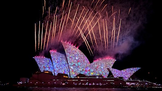 Fireworks during the Vivid launch on Friday night.