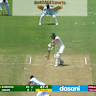 A freeze-frame of Konstas’ caught behind dismissal off the bowling of Anderson Phillip. 