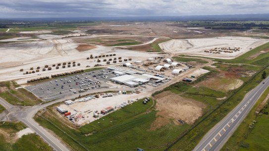 Major earthworks are underway at the site of Western Sydney Airport.