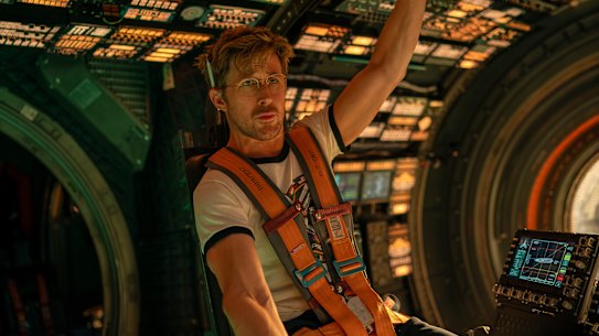 Ryan Gosling in a scene from Project Hail Mary.