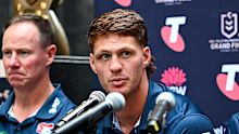 Knights superstar Kalyn Ponga speaking on Thursday.