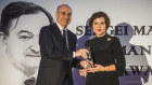 Kimberly Kitching receives the Sergei Magnitsky Human Rights Award in London last year from businessman Bill Browder.