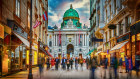 A glowing Vienna, basking in its liveability acclaim: The Hofburg Palace seen from Michaelerplatz.  