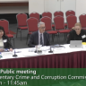 Members of the Queensland Crime and Corruption Commission appear at a public meeting of the Parliamentary Crime and Corruption Committee on Friday, September 15, after the dismissal of an appeal to the High Court to publish a report on an investigation into former public trustee Peter Carne.
