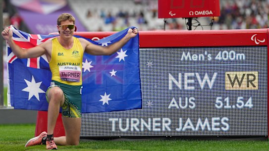 Australian star James Turner wins his third Paralympic gold medal. 