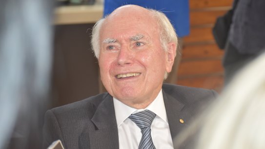 John Howard was in Perth to support Liberal candidates on day one of the election campaign.