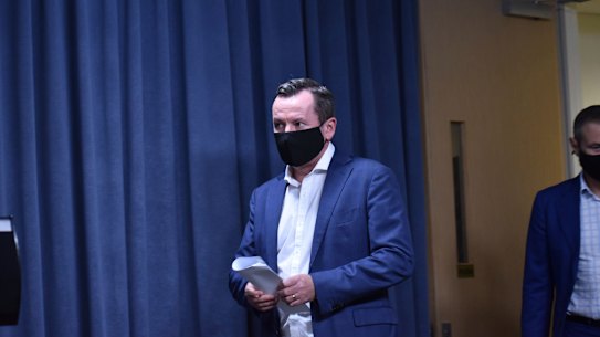 WA Premier Mark McGowan before announcing the end of the Anzac Day long weekend lockdown on Monday.