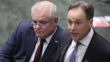 Relieve tensions: Prime Minister Scott Morrison and Health Minister Greg Hunt.