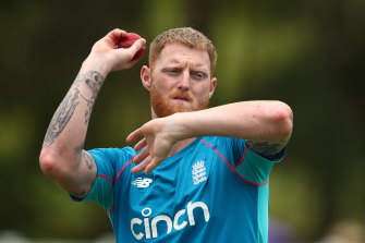 Stokes warms up for the Ashes in Brisbane.