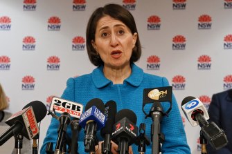 NSW Premier Gladys Berejiklian announcing new COVID-19 restrictions earlier this morning. 
