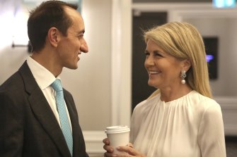 Julie Bishop at the launch of Dave Sharma’s Wentworth re-election campaign. Scott Morrison’s unpopularity with moderate Liberal voters meant he didn’t make a similar appearance.
