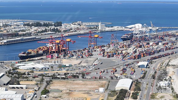 Fremantle Port is WA's only container terminal.