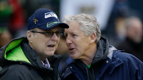 Seattle Seahawks owner Paul Allen with coach Pete Carroll.
