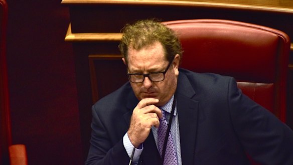 Ben Dawkins on his first day in WA parliament.