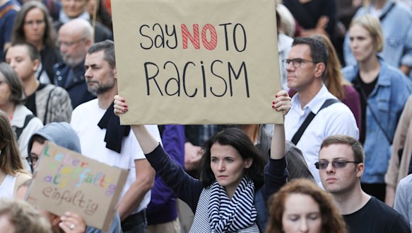 People demonstrate against racism in Berlin, Germany, last week.