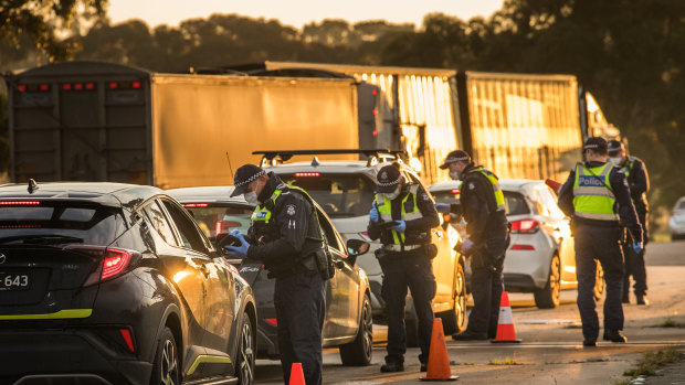 Police checking cars heading into NSW.