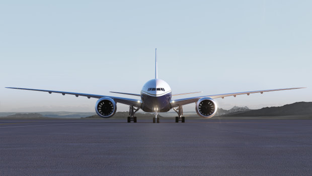 A Boeing 777X 