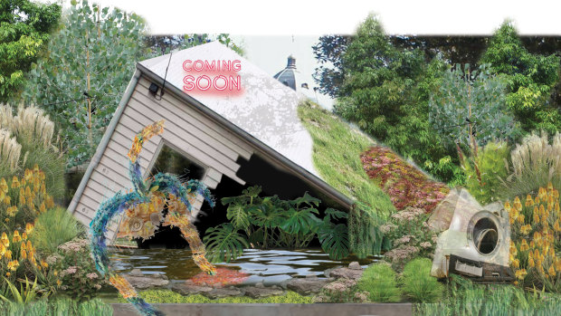A render of ''Coming Soon'', a display garden designed by AKAS Landscape Architecture that had been scheduled to be shown at this year's Melbourne International Flower and Garden Show.