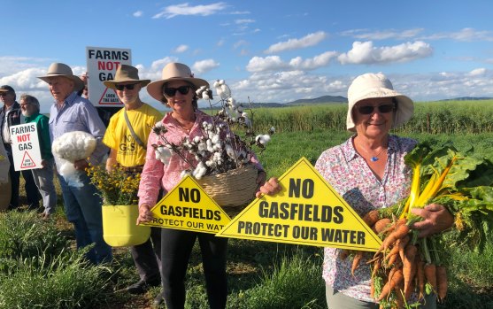 Locals protest against the Narrabri gas project, that has received final environmental approval.
