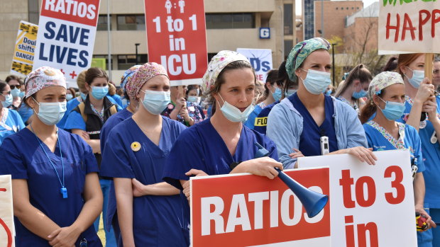 Nurses at a recent ANF rally.