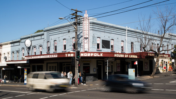 On the market: The Norfolk Hotel in Redfern. 