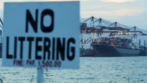 Cargo ship M/V Bavaria docks at Subic port in Zambales, north-western Philippines, on Thursday. 