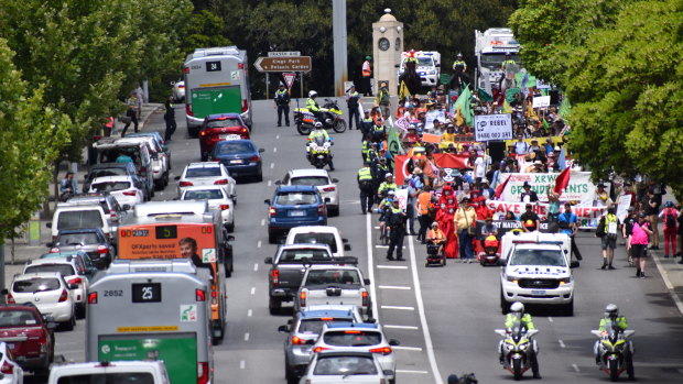 Climate change protesters took to the streets last month in Perth.