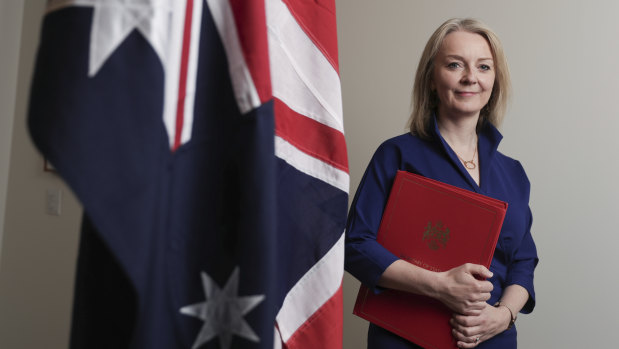 Secretary of State for International Trade Liz Truss is trying to strike free-trade agreements with Australia, the United States and Japan. 