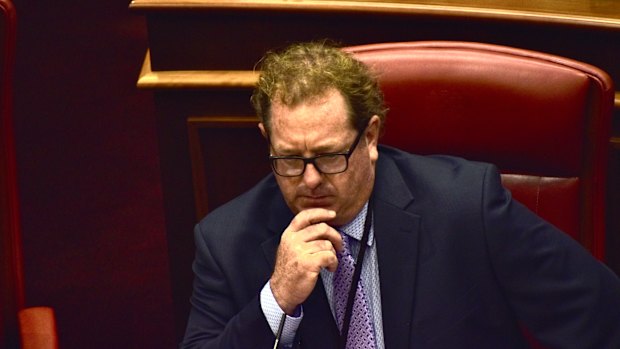 Ben Dawkins on his first day in WA parliament.
