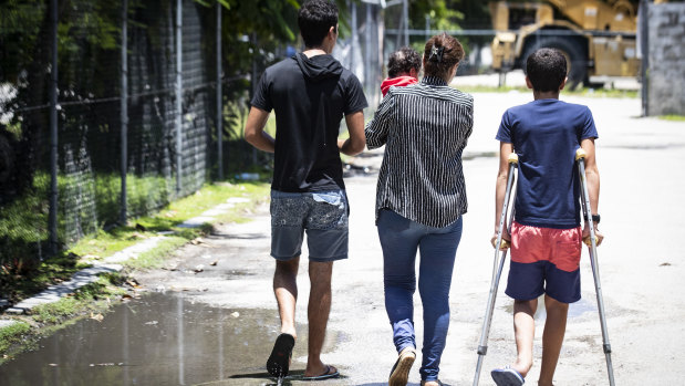 Three children from two families remain in limbo on Nauru. Four other families are waiting to go to the US.