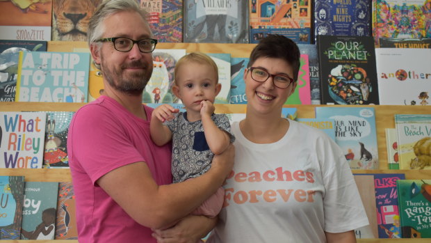 Sam Baker and Natalie Latter with daughter Pippin.