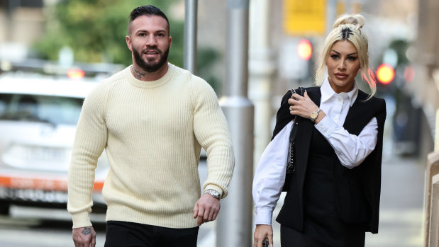 Sulieman ‘Sam’ Abdulrahim outside court on Monday with wife Chloe Wakim Abdulrahim.