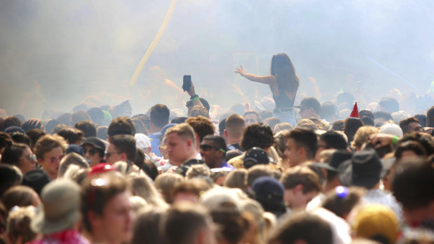 Health Minister Greg Hunt has told revellers to avoid mosh pits.