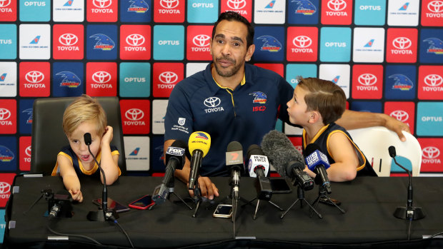 Betts with two of his four children this week: sons Billy (left) and Lewis.