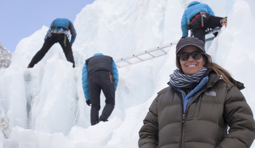 Jen Peedom while shooting Sherpa on Mt Everest. 