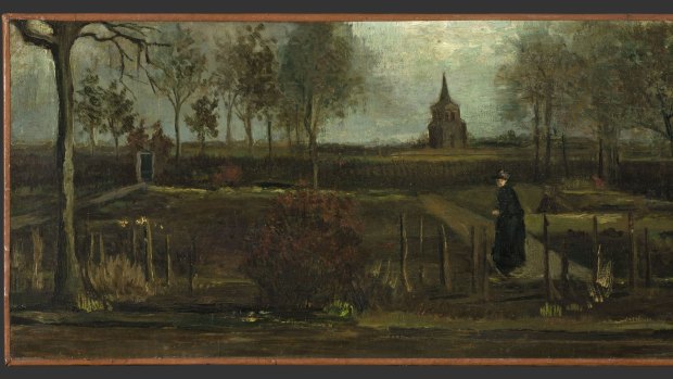 Vincent van Gogh's The Parsonage Garden at Nuenen in Spring.